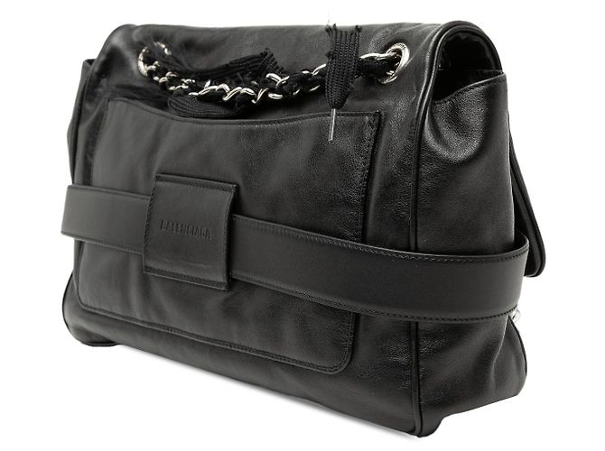 Borsa a Spalla Modu in Pelle Nera Media di Balenciaga Nero - vista 2