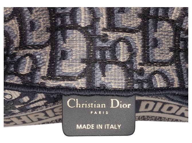 Saddle Pochete Slim em Lona Bordada Dior Azul Oblique com Cinto - vista 5
