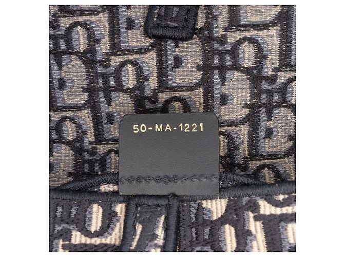 Saddle Pochete Slim em Lona Bordada Dior Azul Oblique com Cinto - vista 6