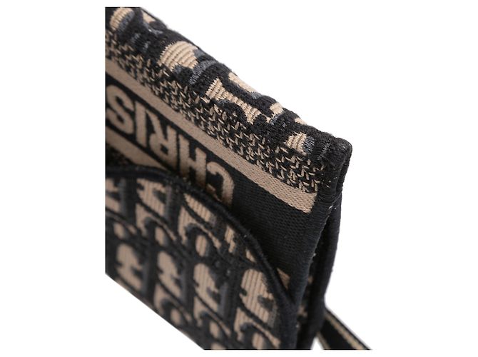 Saddle Pochete Slim em Lona Bordada Dior Azul Oblique com Cinto - vista 8