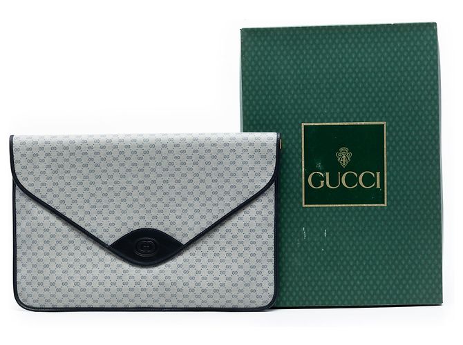 Clutch Micro GG Supreme Grigio Gucci Marrone - vista 8
