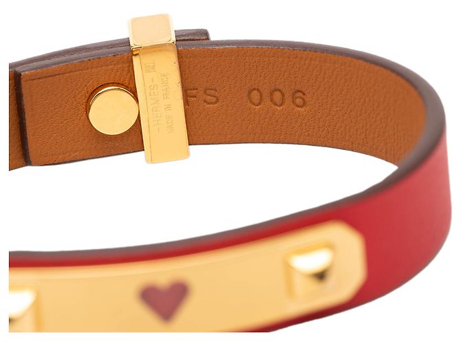 Bracciale As de Coeur in Swift Rosso Stretto Hermès - vista 4