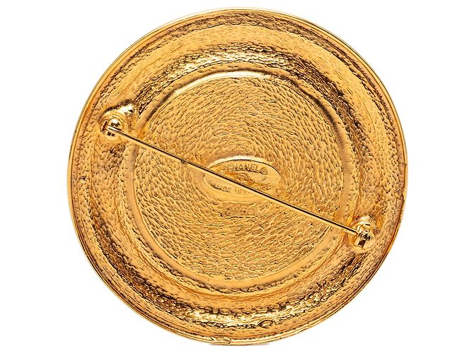 Chanel Gold Plated Medaillon Brosche 31 Rue Cambon Golden - Ansicht 2