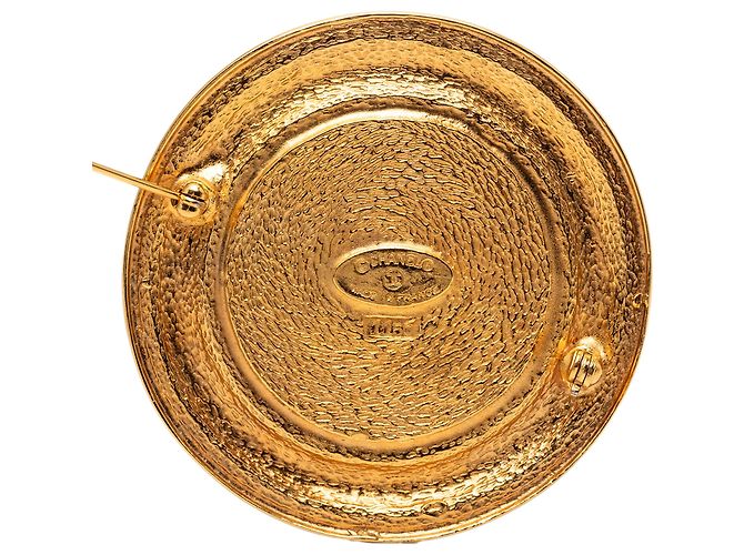 Chanel Gold Plated Medaillon Brosche 31 Rue Cambon Golden - Ansicht 3