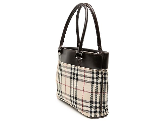 Beige Burberry Haus-Check Canvas Tote - Ansicht 2