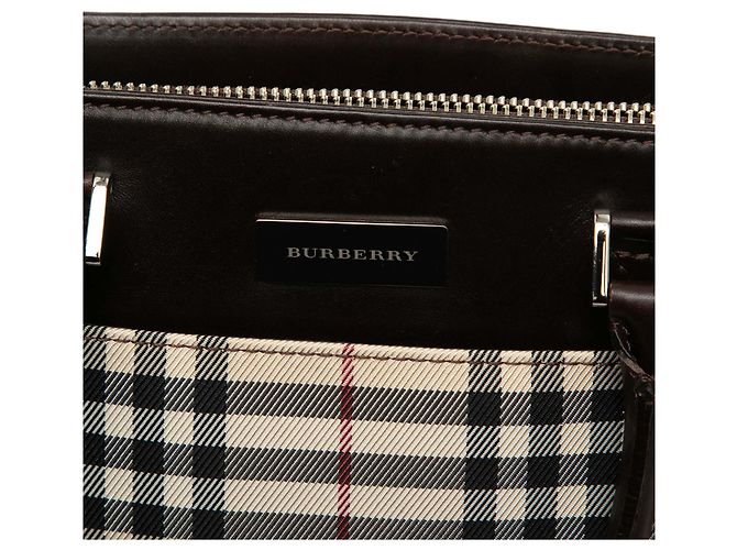Beige Burberry Haus-Check Canvas Tote - Ansicht 5