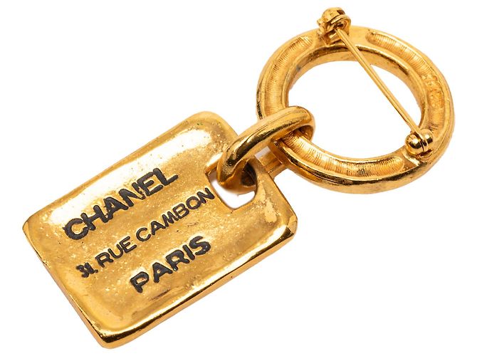Spilla Tag Rue Cambon Placcata Oro Chanel D'oro - vista 2