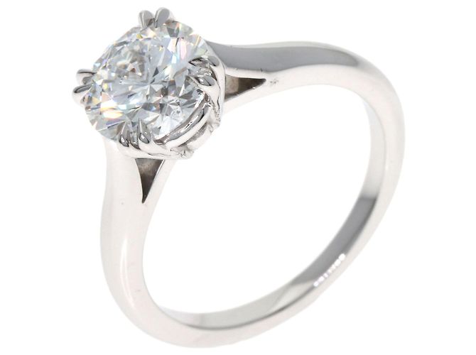 Harry Winston Runde Solitär E-VS1-EX Platinring Silber - Ansicht 2