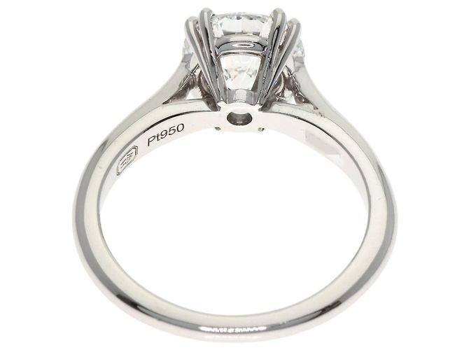 Harry Winston Runde Solitär E-VS1-EX Platinring Silber - Ansicht 4