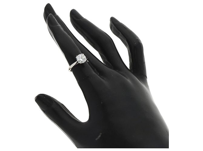 Harry Winston Runde Solitär E-VS1-EX Platinring Silber - Ansicht 5
