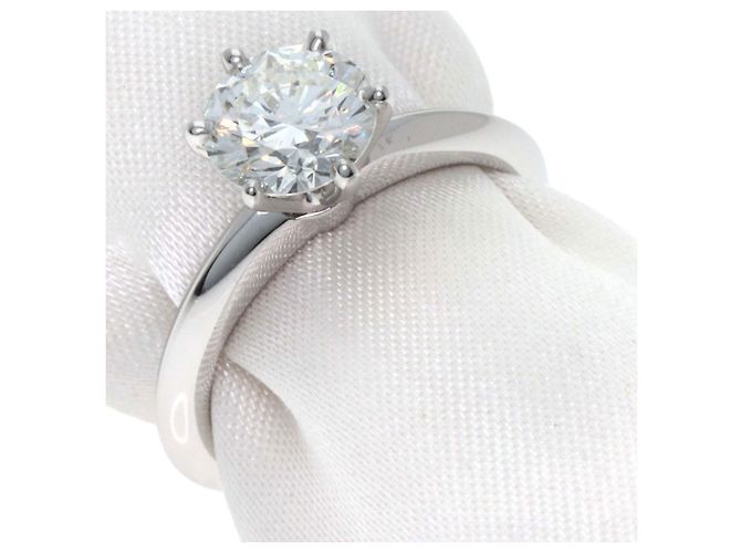 Tiffany & Co. Platin Solitaire-Diamantring Silber - Ansicht 2