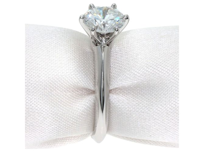 Tiffany & Co. Platin Solitaire-Diamantring Silber - Ansicht 3