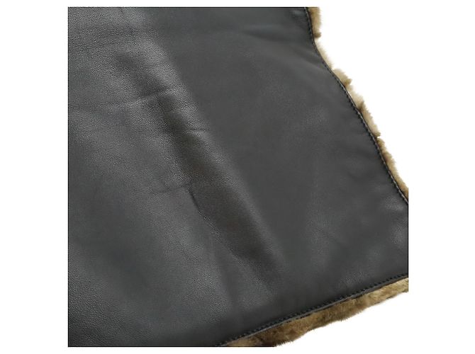 Borsa tote in pelliccia nera e marrone scuro Loewe Nero - vista 8