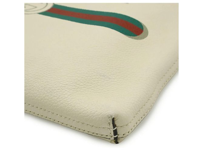 GUCCI Pochette Media con Stampa Gucci Bianco Rosso Verde Crudo - vista 4