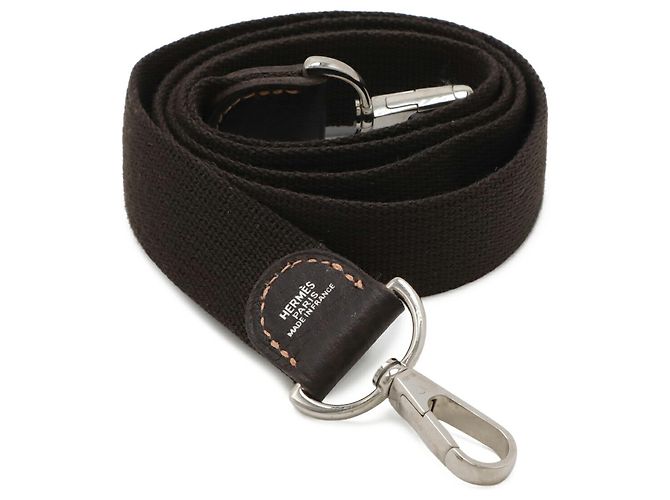 Garden Cinghia a spalla in tela e pelle marrone scuro Hermès - vista 2