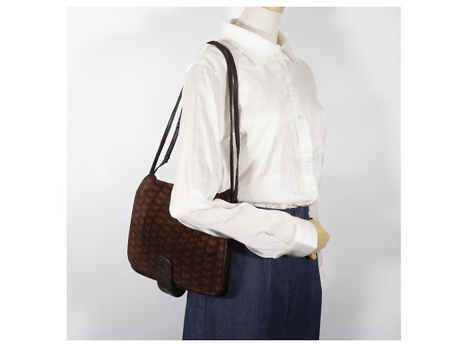 Borsa a spalla 3 in 1 in suede marrone Bottega Veneta - vista 15
