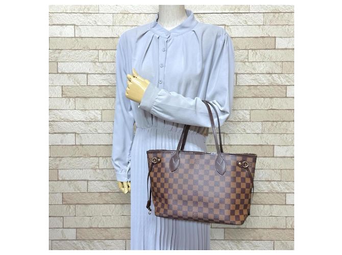Borsa tote Louis Vuitton Neverfull PM Damier Marrone Damier ebene - vista 2
