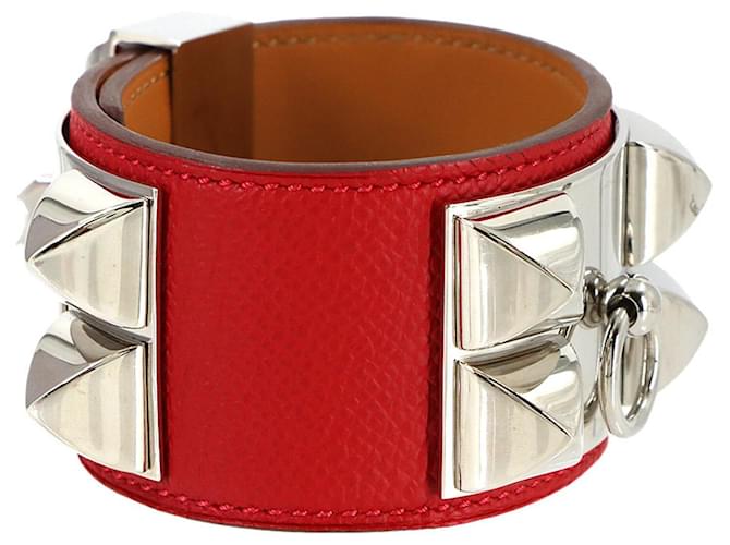 Bracciale Collier de Chien Hermès Argento Rosso - vista 2