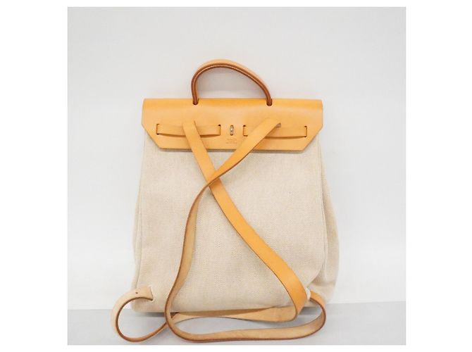 Hermès Mochila/Daypack Herbag MM Toile H Natural - vista 17