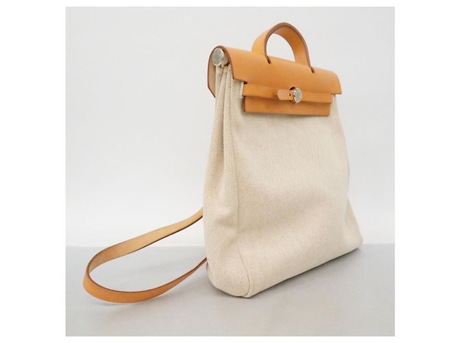 Hermès Mochila/Daypack Herbag MM Toile H Natural - vista 2