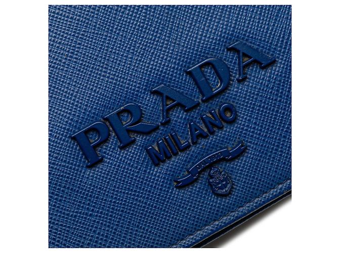 Saffiano Prada Ketten-Schultertasche Blau - Ansicht 5