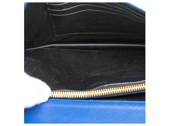 Saffiano Prada Ketten-Schultertasche Blau - Ansicht 6