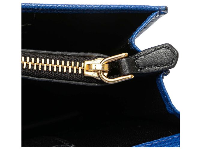 Saffiano Prada Ketten-Schultertasche Blau - Ansicht 8