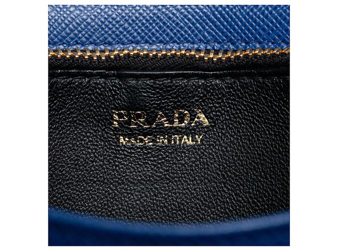 Saffiano Prada Ketten-Schultertasche Blau - Ansicht 9