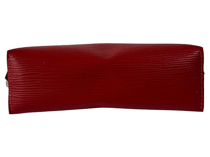 Pochette de cuero Epi Louis Vuitton en rojo castellano - vista 3