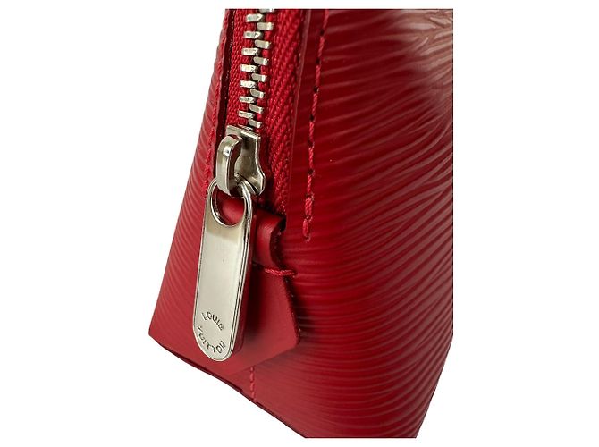 Pochette de cuero Epi Louis Vuitton en rojo castellano - vista 7