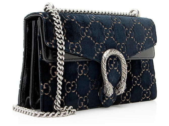 Borsa a Spalla Media Dionysus GG Velvet di Gucci Blu - vista 2