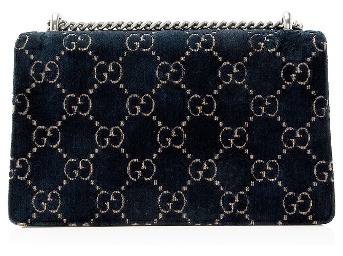 Borsa a Spalla Media Dionysus GG Velvet di Gucci Blu - vista 3