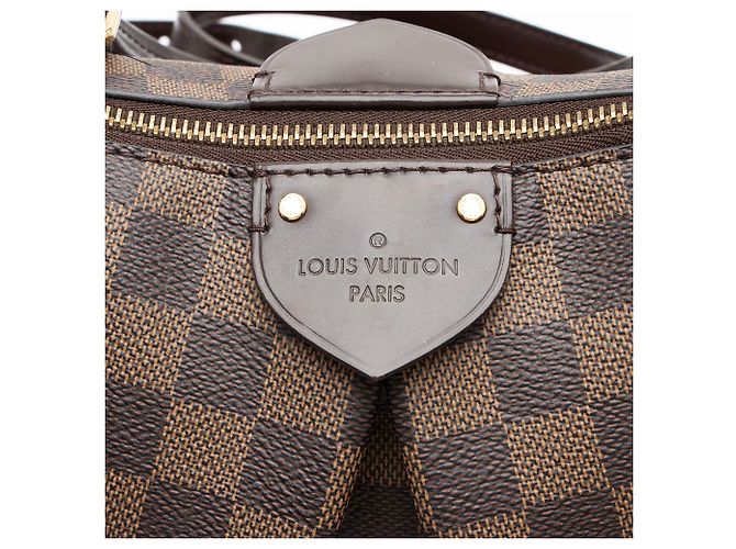 Borsa Louis Vuitton Damier Ebene Siena GM Marrone - vista 9