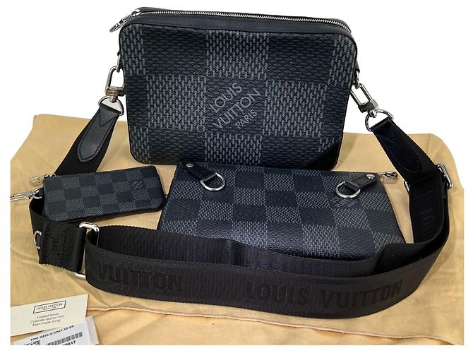 Borsa Messenger Trio Damier Graphite da Uomo LOUIS VUITTON Grigio - vista 9