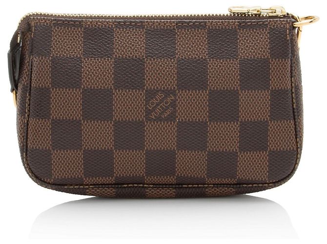 Mini Pochette Accessori Damier Ebene Louis Vuitton Marrone - vista 3