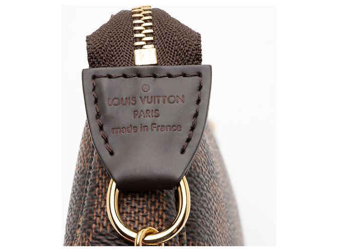 Mini Pochette Accessori Damier Ebene Louis Vuitton Marrone - vista 8