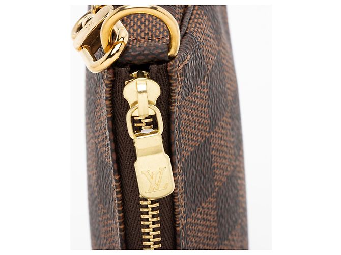 Mini Pochette Accessori Damier Ebene Louis Vuitton Marrone - vista 9