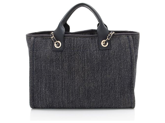 Gabrielle Chanel Denim Deauville Piccola Tote Blu - vista 3