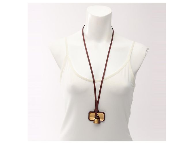 Hermès Collana in pelle Hermes Kelly GM Marrone - vista 7