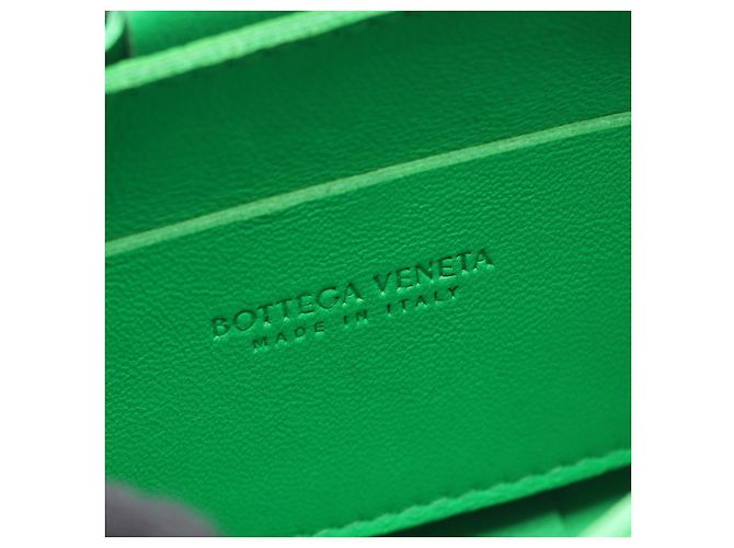Borsa Mini Candy Cassette in Pelle Bottega Veneta Verde - vista 4