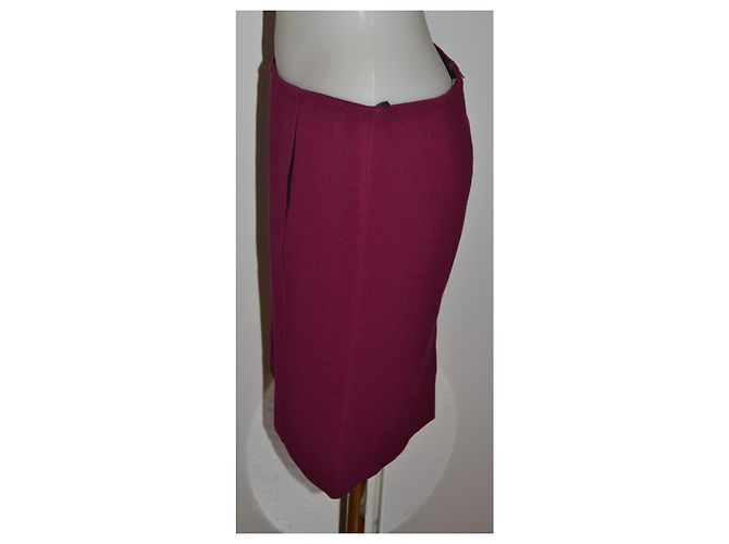 Falda Miu Miu de lana rojo oscuro Burdeos - vista 2