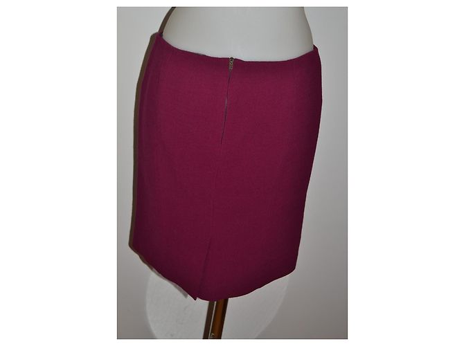 Falda Miu Miu de lana rojo oscuro Burdeos - vista 3
