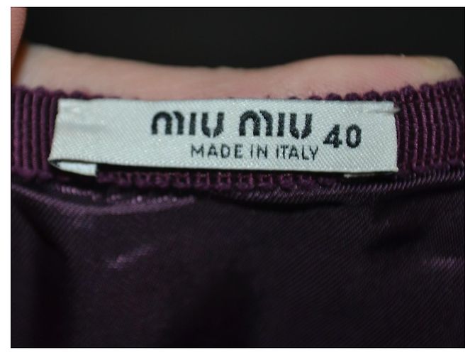 Falda Miu Miu de lana rojo oscuro Burdeos - vista 4