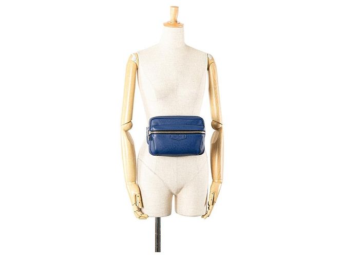 Borsa a vita in pelle Taiga Louis Vuitton Nero Blu - vista 10