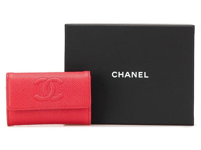 Timeless Tarjetero de caviar Chanel Coco Mark Roja - vista 11