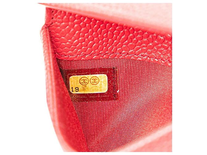 Timeless Tarjetero de caviar Chanel Coco Mark Roja - vista 9