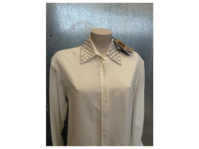 Golden Goose Batilda Bluse Weiß mit Strass und Viscose - Ansicht 12