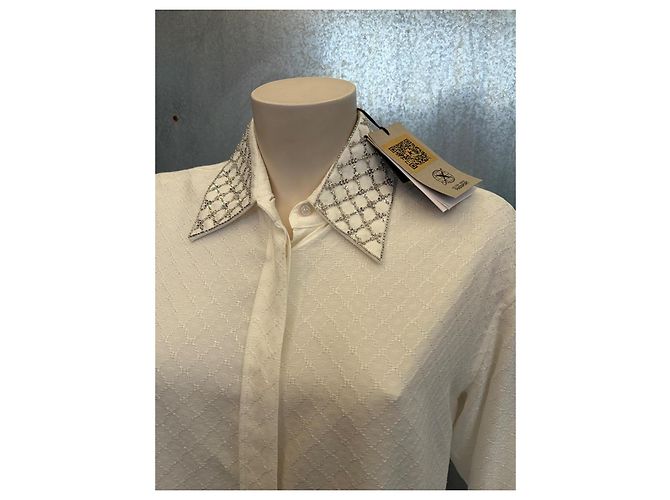 Golden Goose Batilda Bluse Weiß mit Strass und Viscose - Ansicht 13