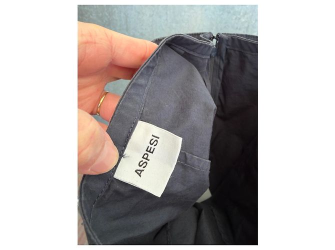 Gonna Aspesi in cotone blu - vista 7