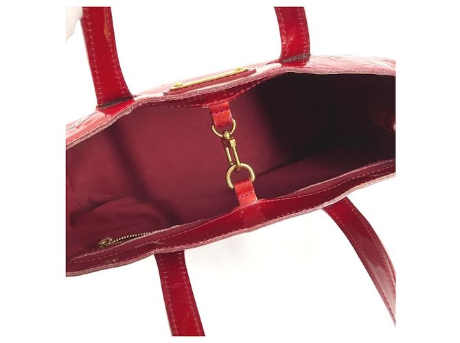 Borsa Louis Vuitton Monogram Vernis Wilshire PM Rosso - vista 8
